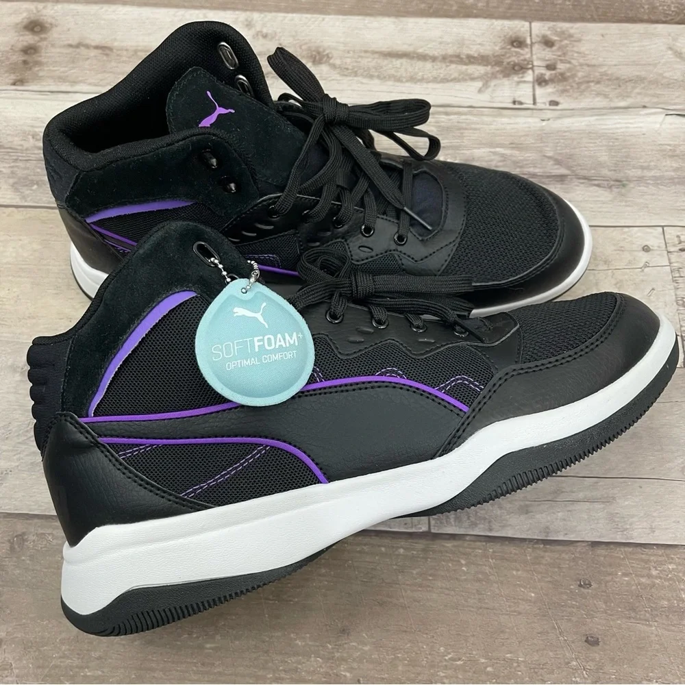 Puma Men's RB Payoff‎ Mesh High Top Sneaker Black Size 11